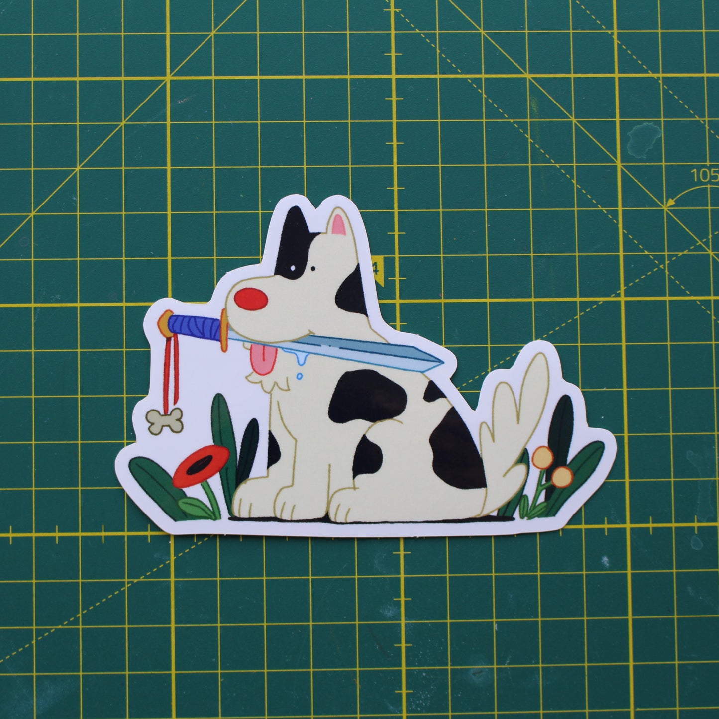 Dog With Sword Sticker