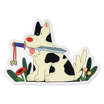 Dog With Sword Sticker