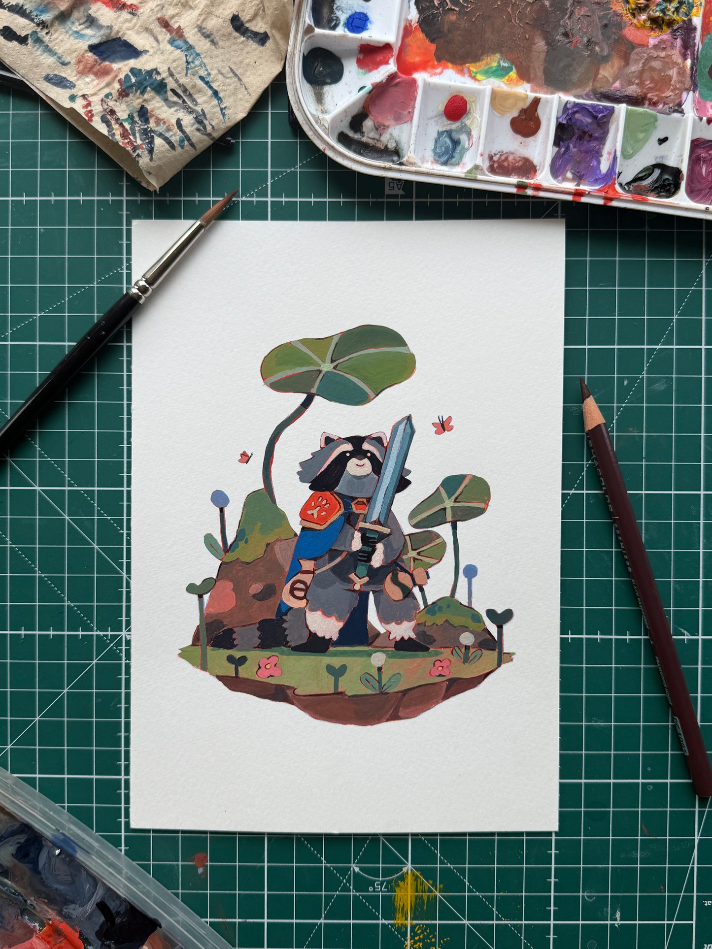 Sword-Wielding Raccoon Original