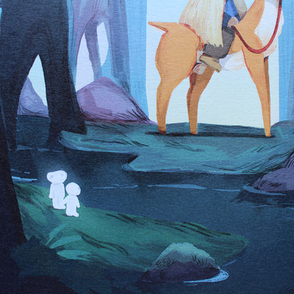 Ashitaka and Yakul Print