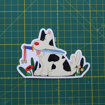 Dog With Sword Sticker