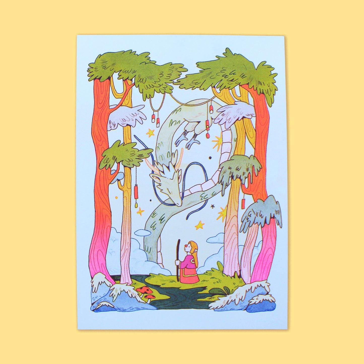 Dragon Mage Riso Print