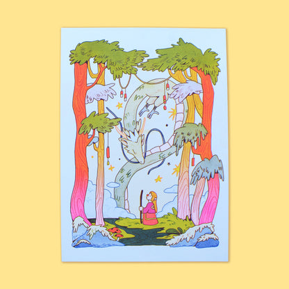 Dragon Mage Riso Print