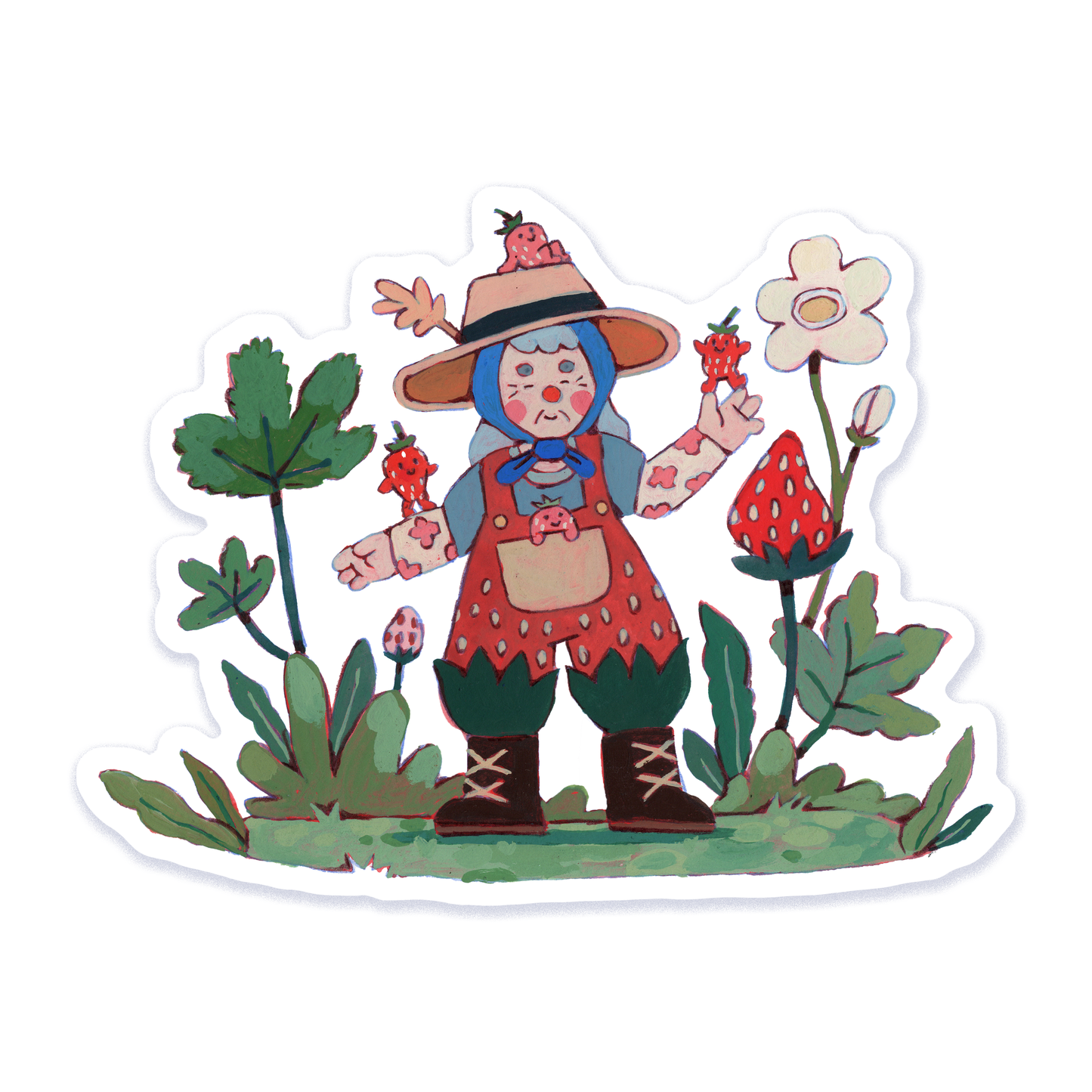 Grandma Strawberry Sticker
