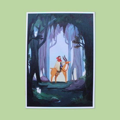 Ashitaka and Yakul Print