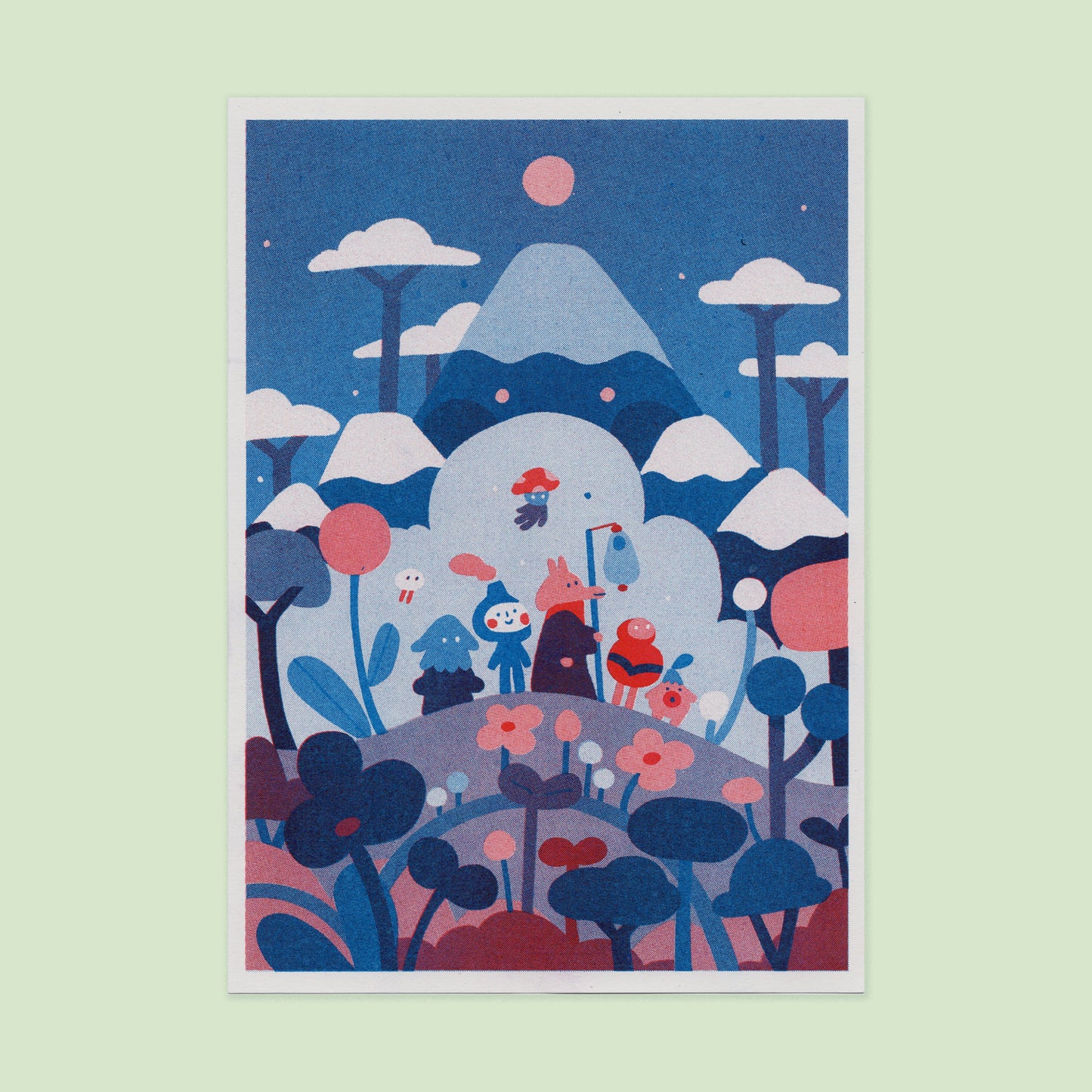 Wandering Friends Riso Print