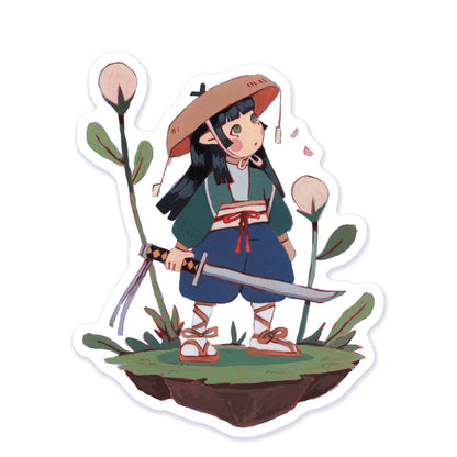 Samurai Girl Sticker